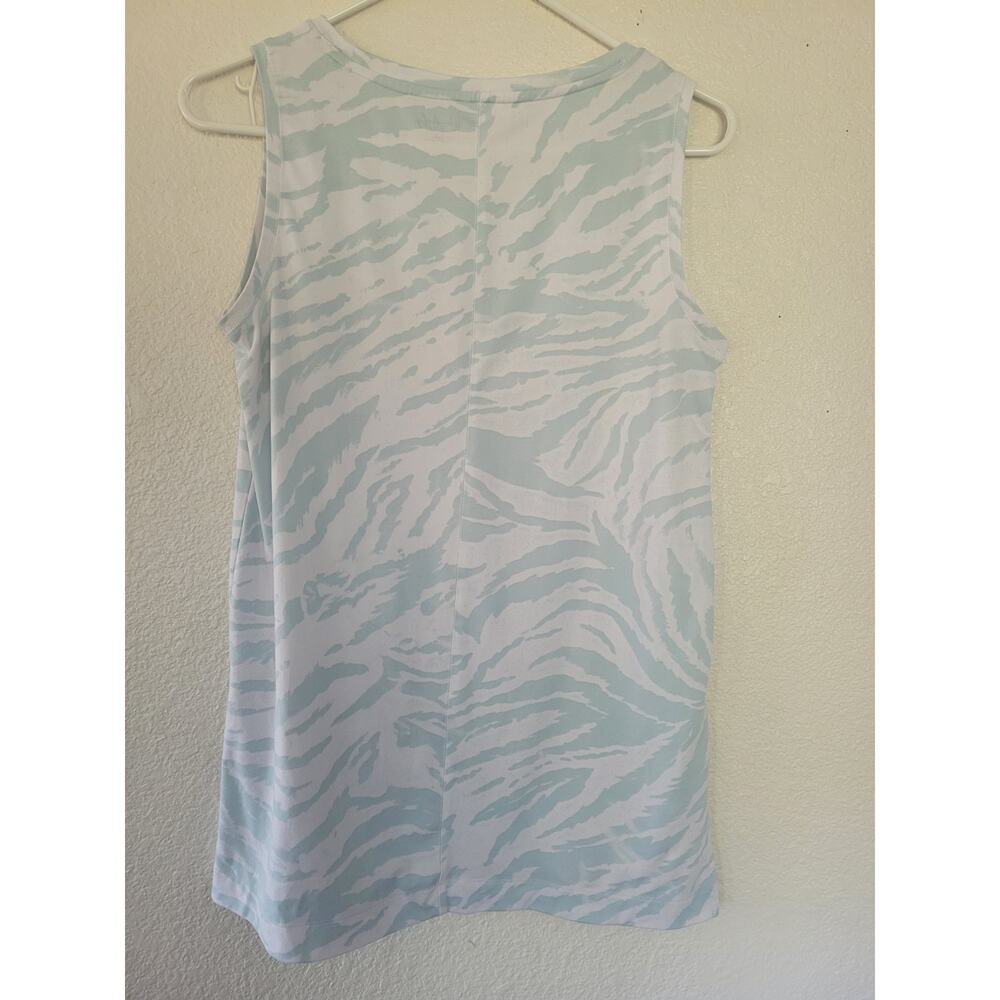 Wonderly Studio Women's Animal Print Blue Active Tank Top size Small #16‎